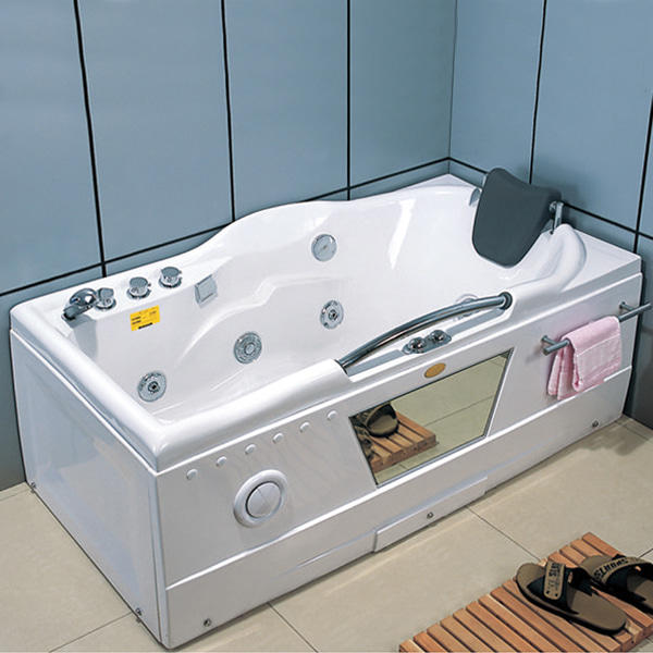 Bañera de masaje acrílica de tamaño pequeño con control inteligente de cascada cuadrada 1500x800mm RL-H1580