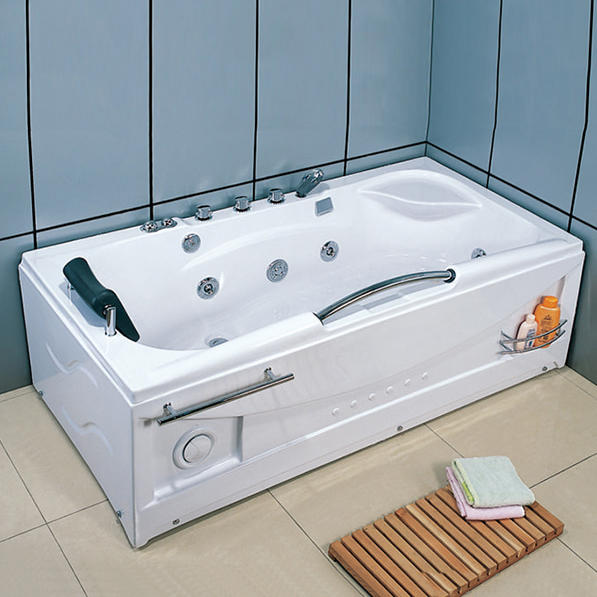 Bañera independiente rectangular de masaje acrílico para spa en el hogar 1700x850mm RL-H1785